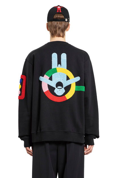 WALTER VAN BEIRENDONCK MAN BLACK SWEATSHIRTS