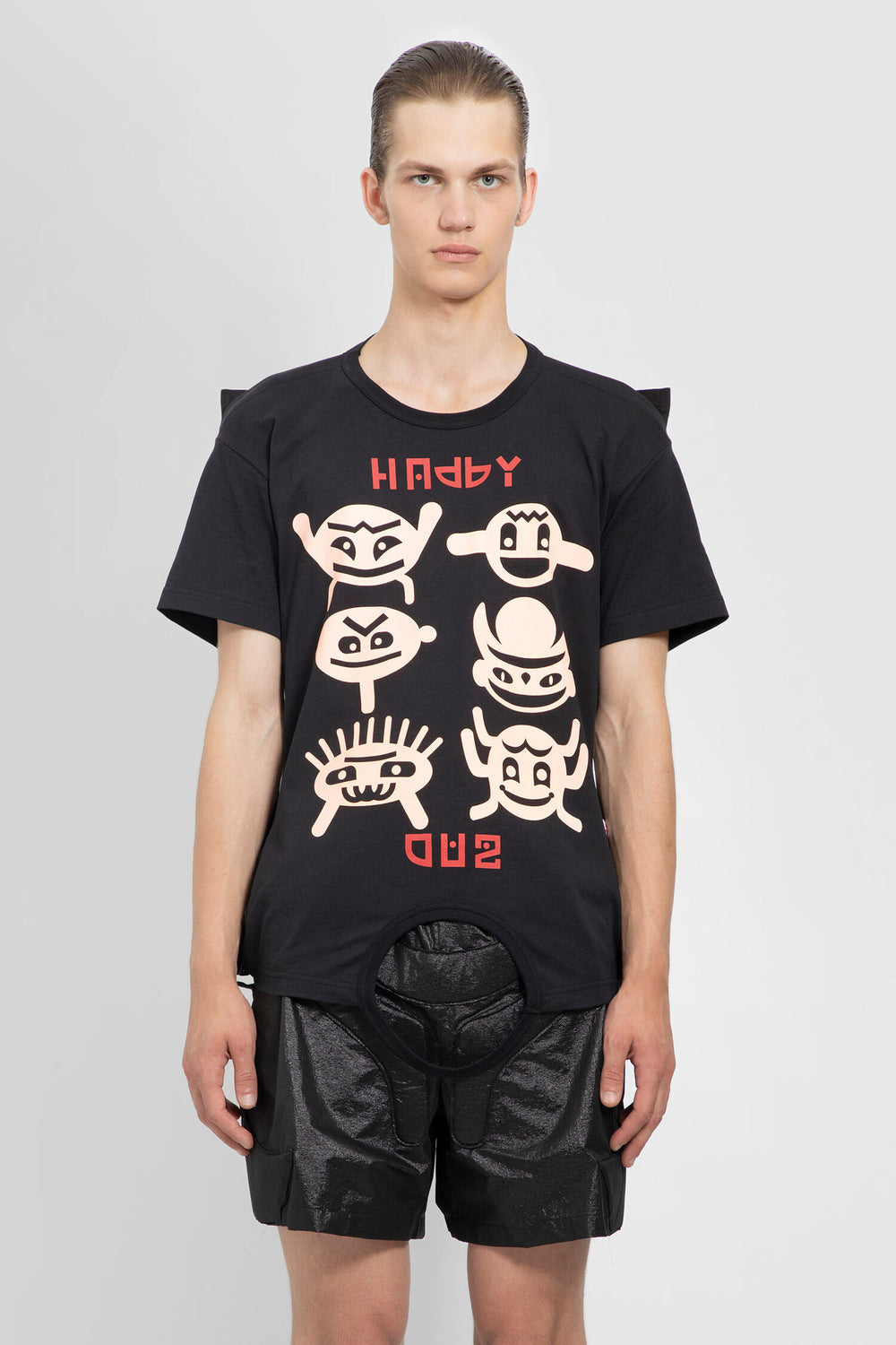 WALTER VAN BEIRENDONCK MAN BLACK T-SHIRTS & TANK TOPS