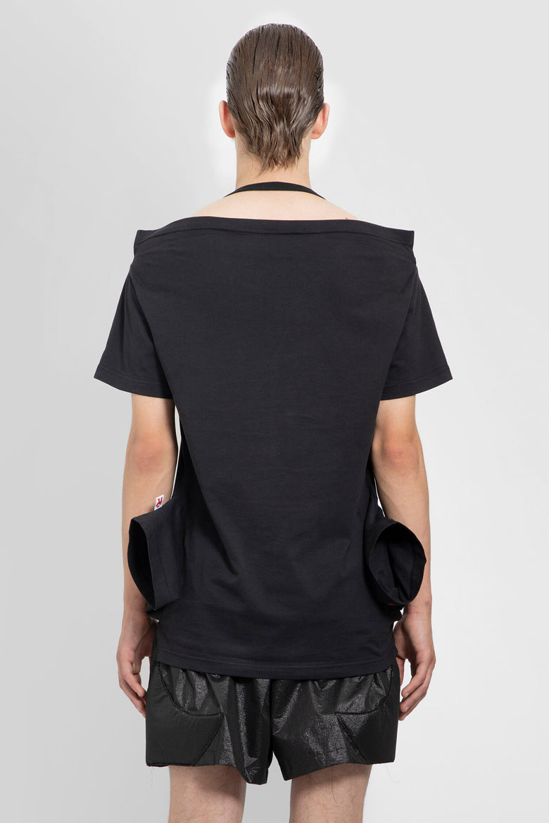 WALTER VAN BEIRENDONCK MAN BLACK T-SHIRTS & TANK TOPS