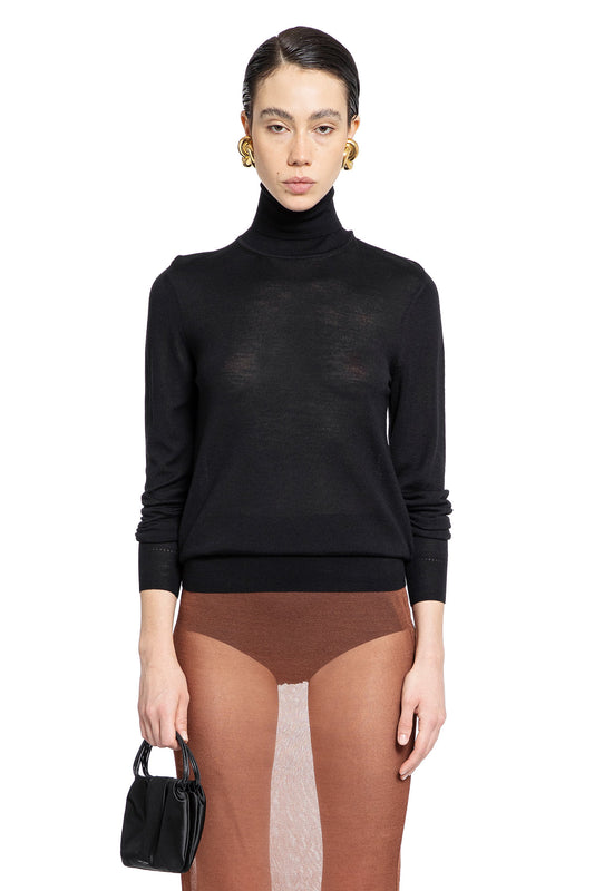 SAINT LAURENT WOMAN BLACK KNITWEAR