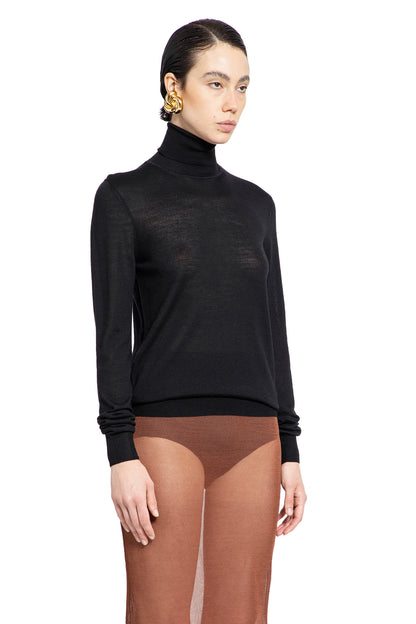 SAINT LAURENT WOMAN BLACK KNITWEAR