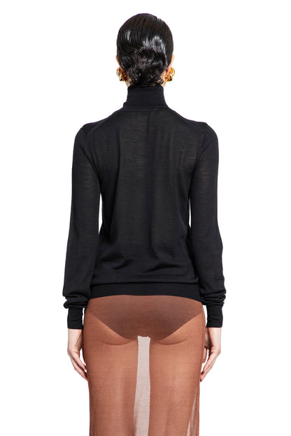 SAINT LAURENT WOMAN BLACK KNITWEAR