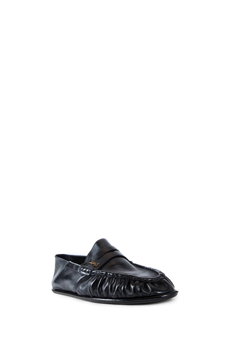 SAINT LAURENT MAN BLACK LOAFERS & FLATS