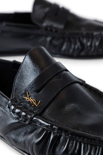 SAINT LAURENT MAN BLACK LOAFERS & FLATS