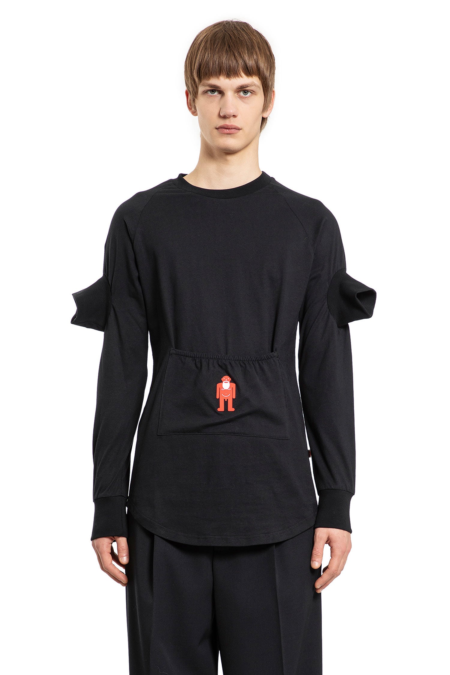 WALTER VAN BEIRENDONCK MAN BLACK T-SHIRTS & TANK TOPS