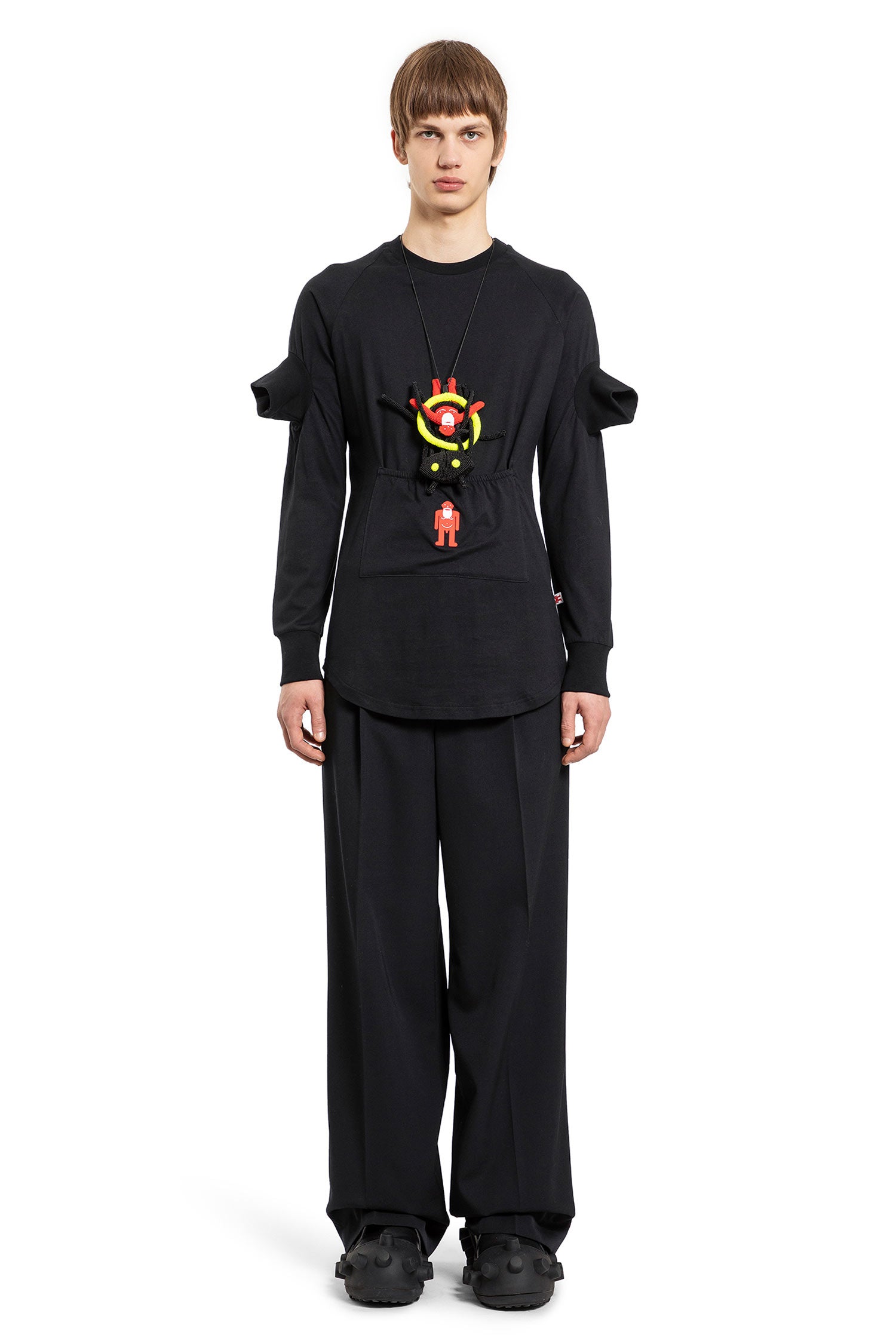 WALTER VAN BEIRENDONCK MAN BLACK T-SHIRTS & TANK TOPS