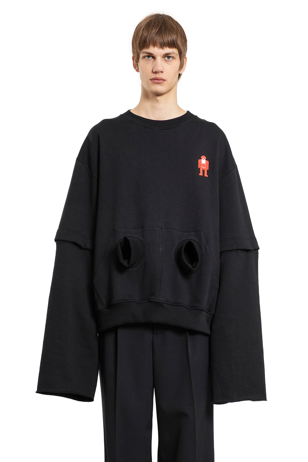 WALTER VAN BEIRENDONCK MAN BLACK SWEATSHIRTS