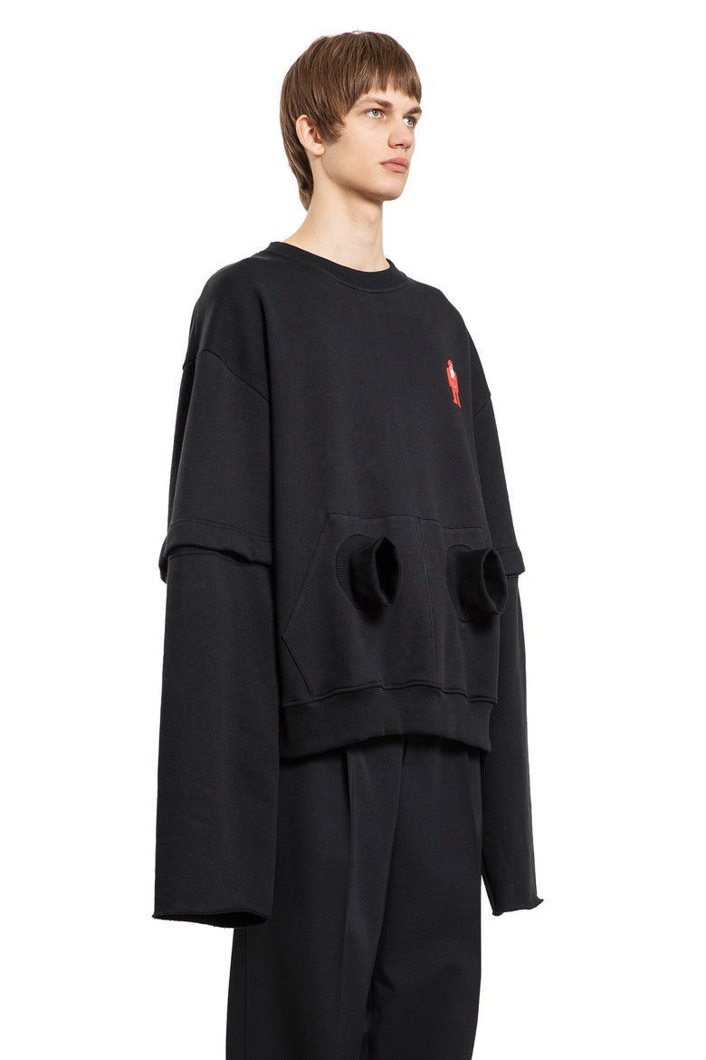 WALTER VAN BEIRENDONCK MAN BLACK SWEATSHIRTS