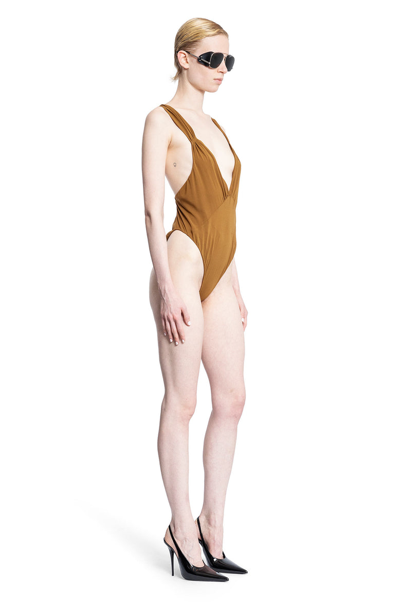 SAINT LAURENT WOMAN BROWN BODYSUITS