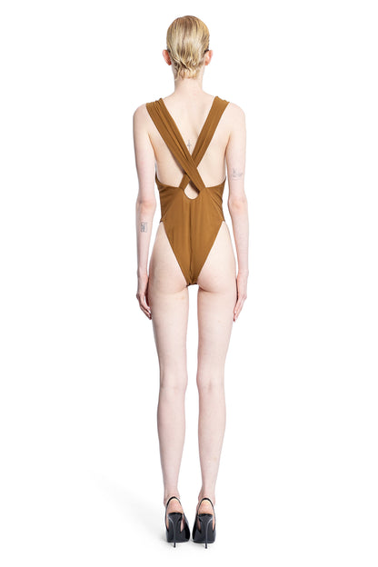 SAINT LAURENT WOMAN BROWN BODYSUITS