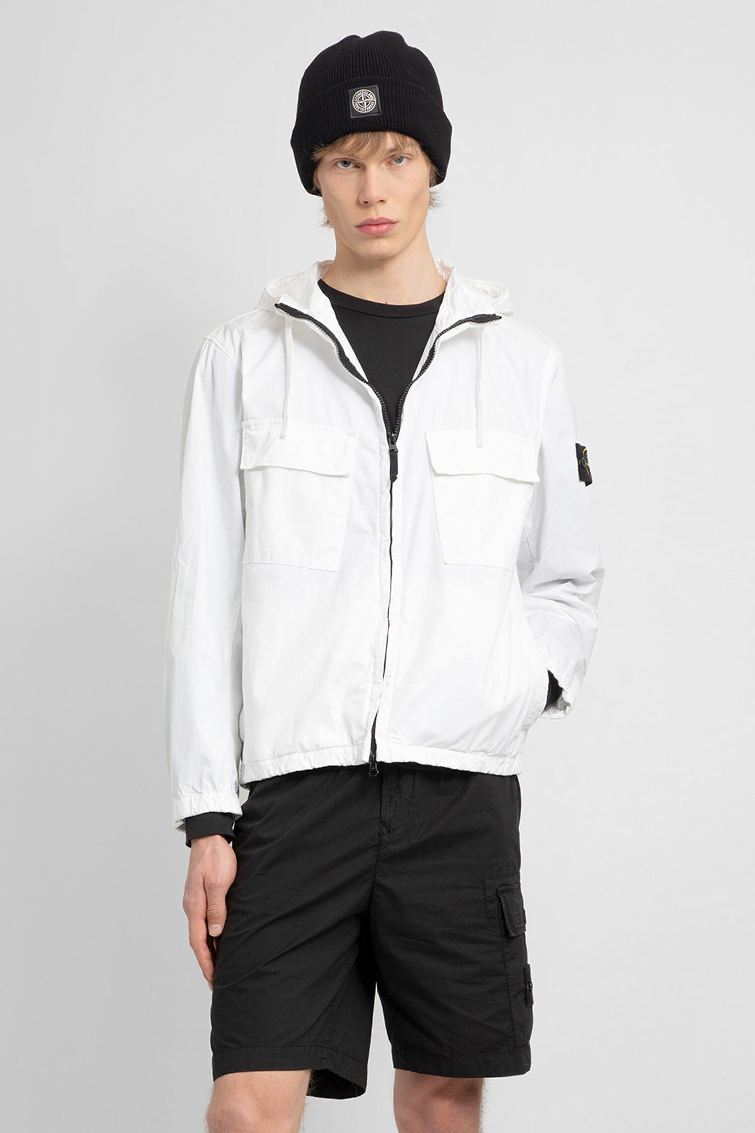 STONE ISLAND MAN WHITE JACKETS