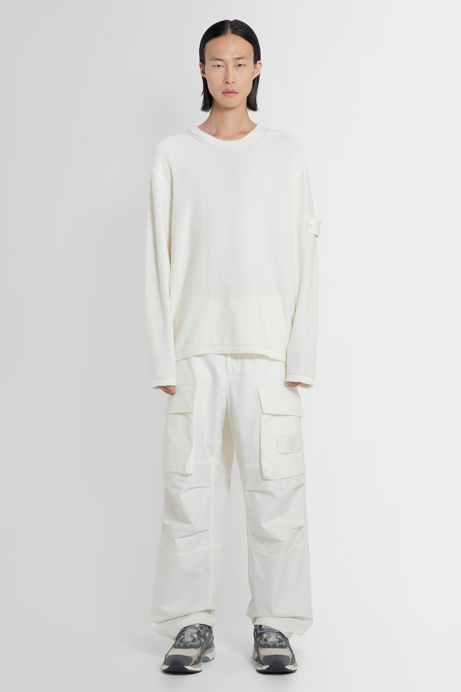 STONE ISLAND MAN WHITE KNITWEAR