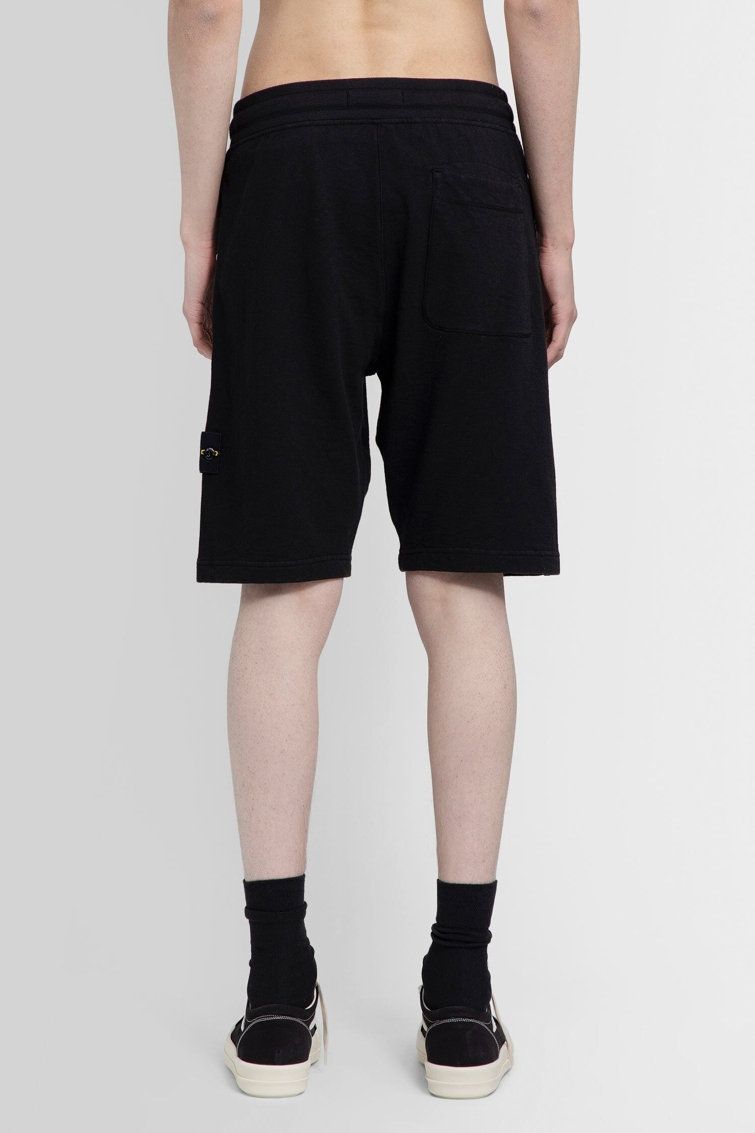 STONE ISLAND MAN BLACK SHORTS & SKIRTS