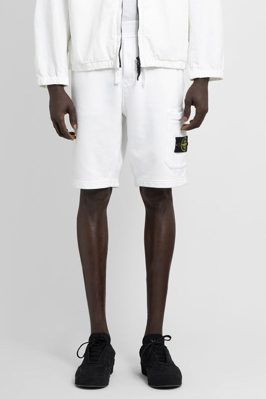 STONE ISLAND MAN WHITE SHORTS & SKIRTS