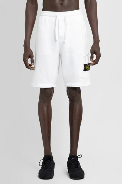 STONE ISLAND MAN WHITE SHORTS & SKIRTS