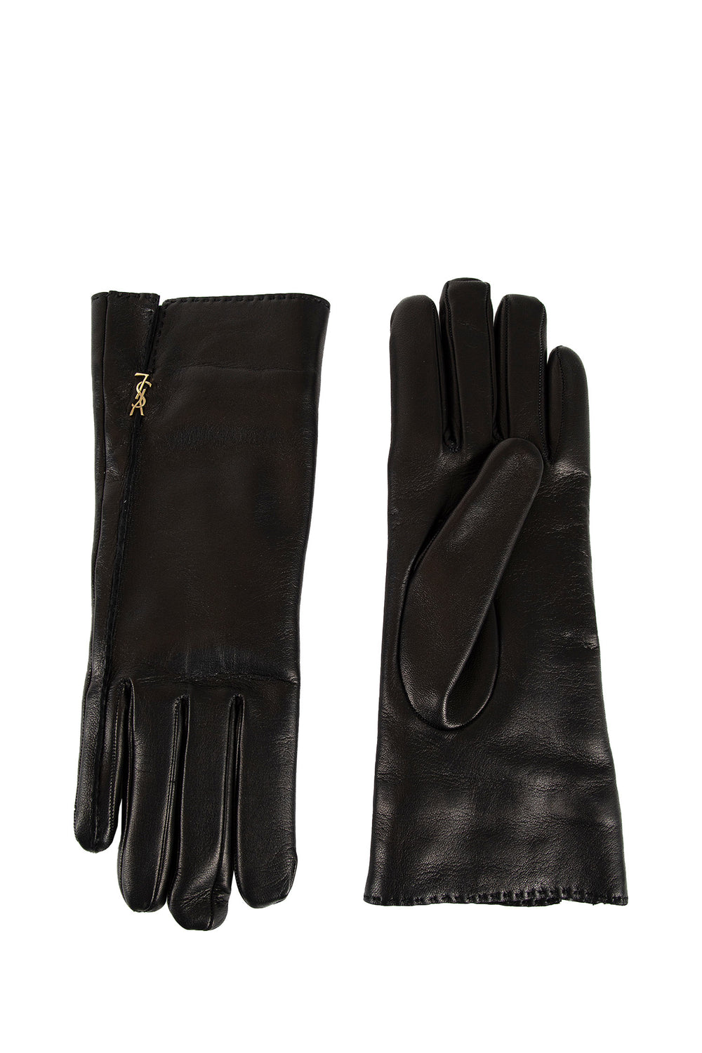 SAINT LAURENT WOMAN BLACK GLOVES