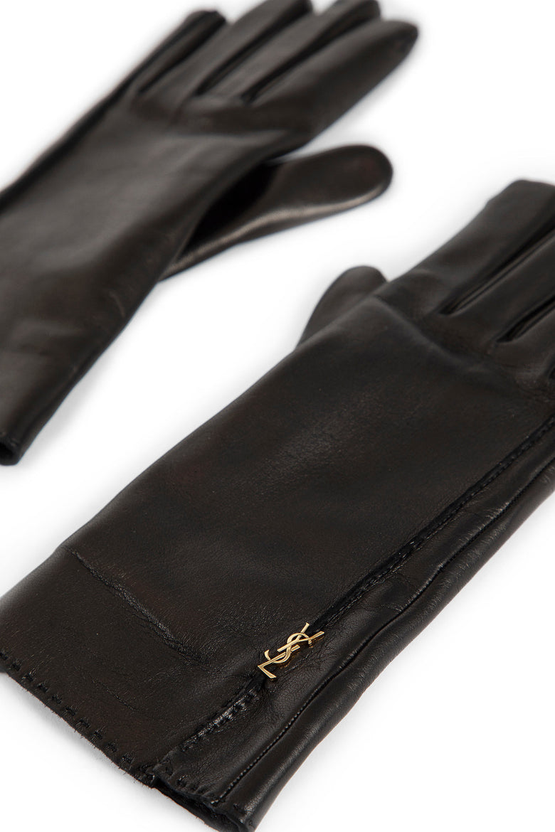 SAINT LAURENT WOMAN BLACK GLOVES