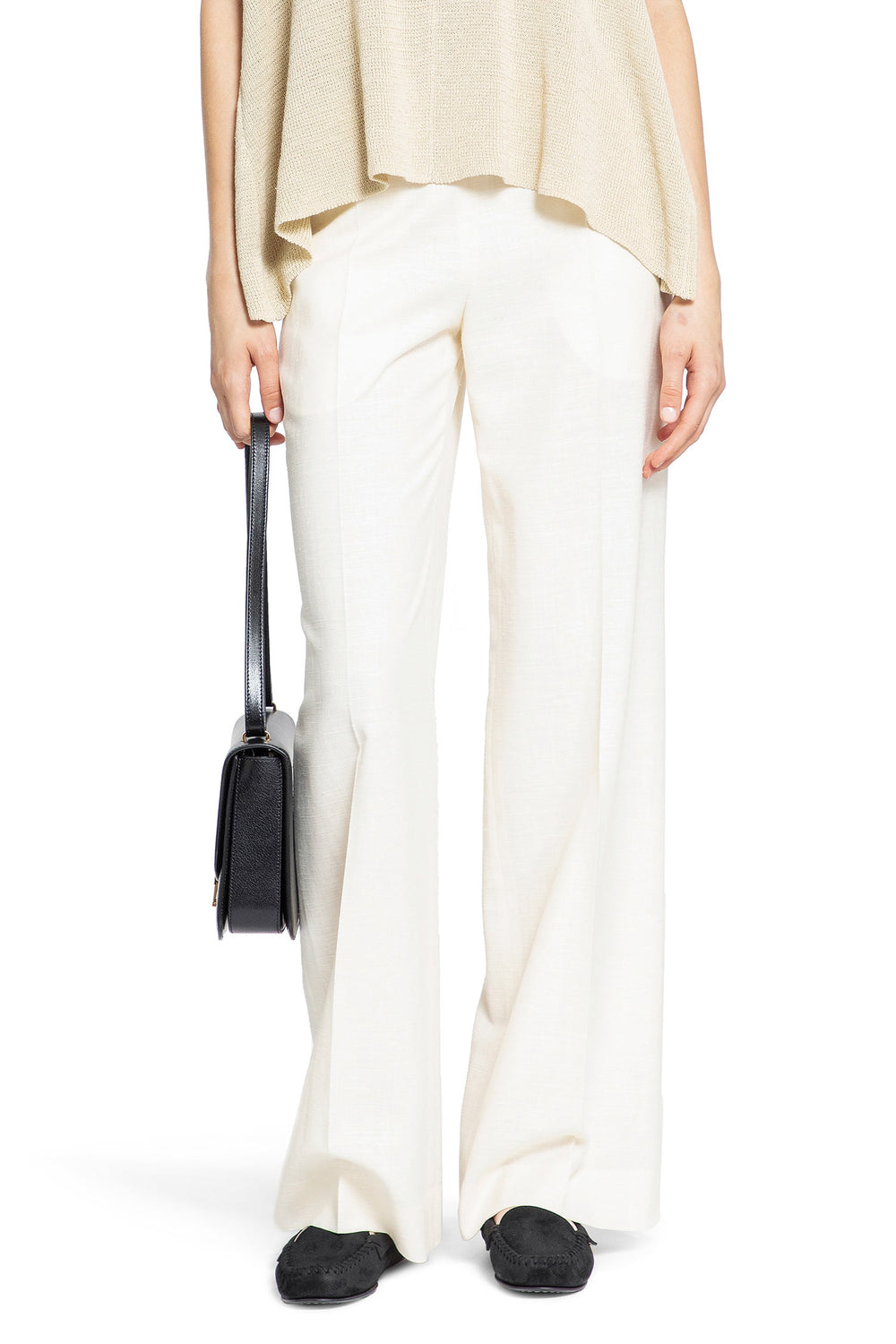 THE ROW WOMAN OFF-WHITE TROUSERS