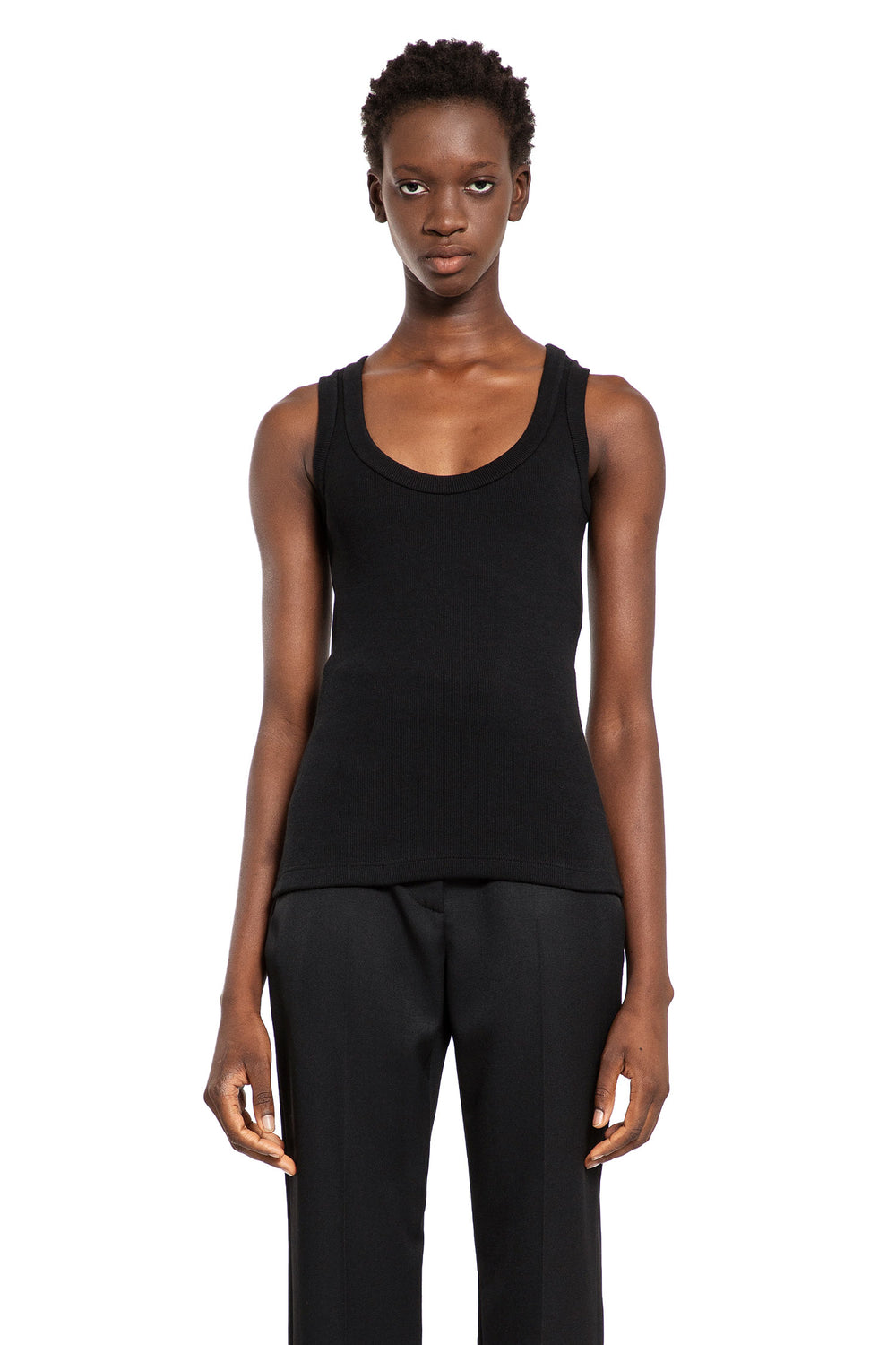 ALEXANDER MCQUEEN WOMAN BLACK T-SHIRTS & TANK TOPS