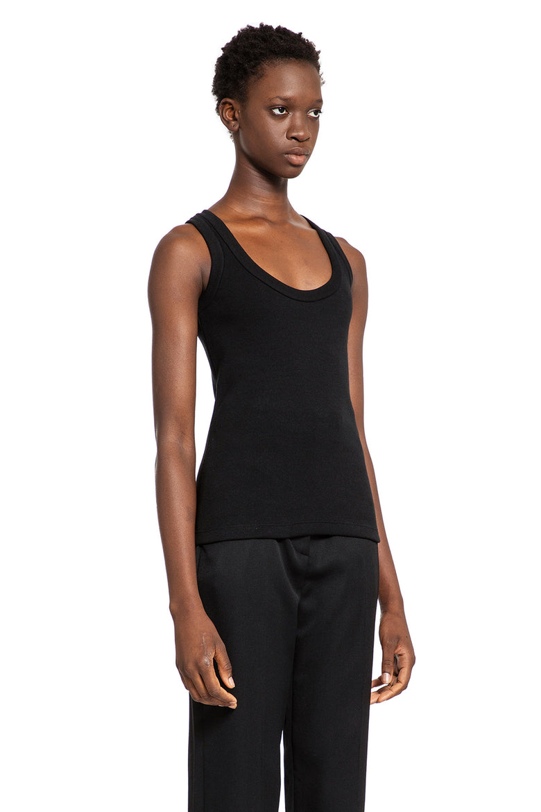 ALEXANDER MCQUEEN WOMAN BLACK T-SHIRTS & TANK TOPS