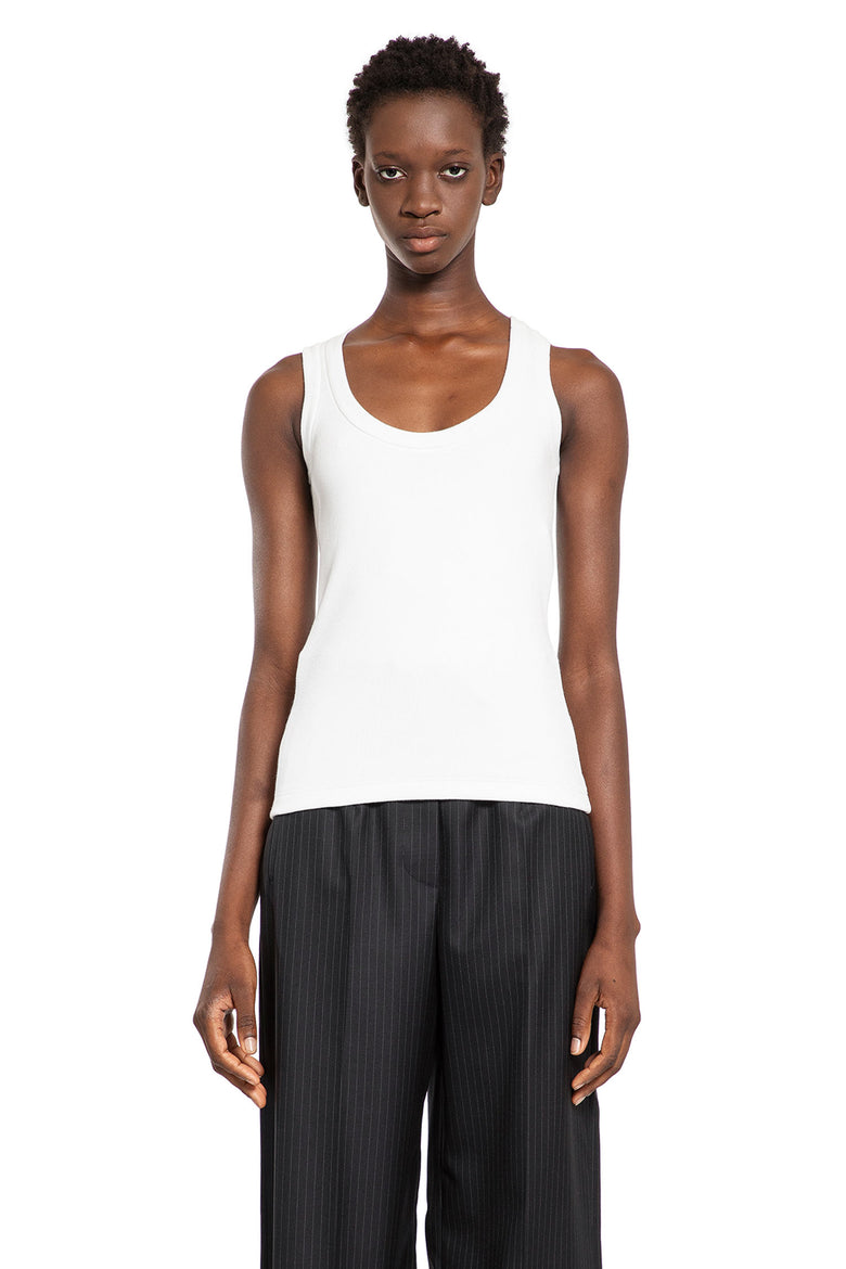 ALEXANDER MCQUEEN WOMAN WHITE T-SHIRTS & TANK TOPS