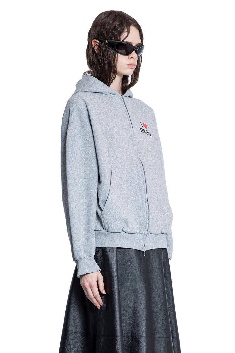 BALENCIAGA WOMAN GREY SWEATSHIRTS