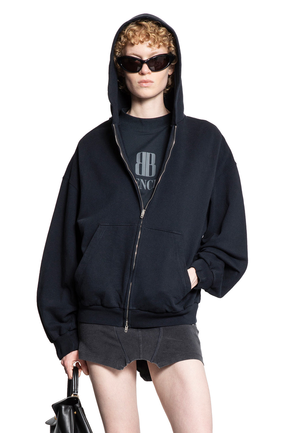 BALENCIAGA Flipped Uni Zip-Up Hoodie Regular Fit woman