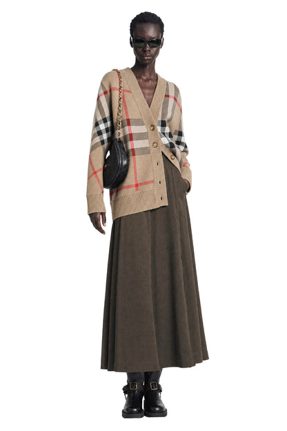 Check Wool Blend Cardigan