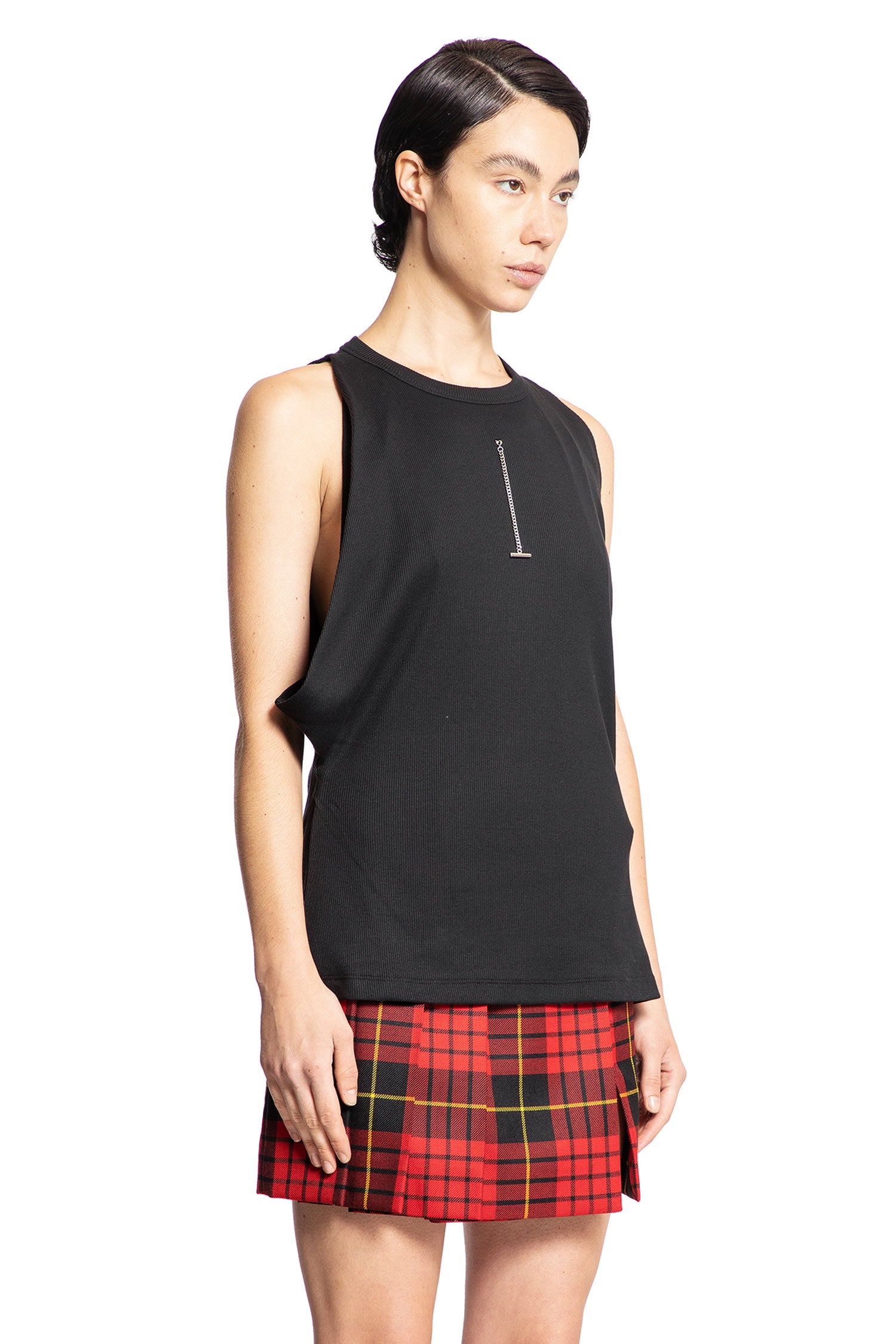 ALEXANDER MCQUEEN WOMAN BLACK T-SHIRTS & TANK TOPS