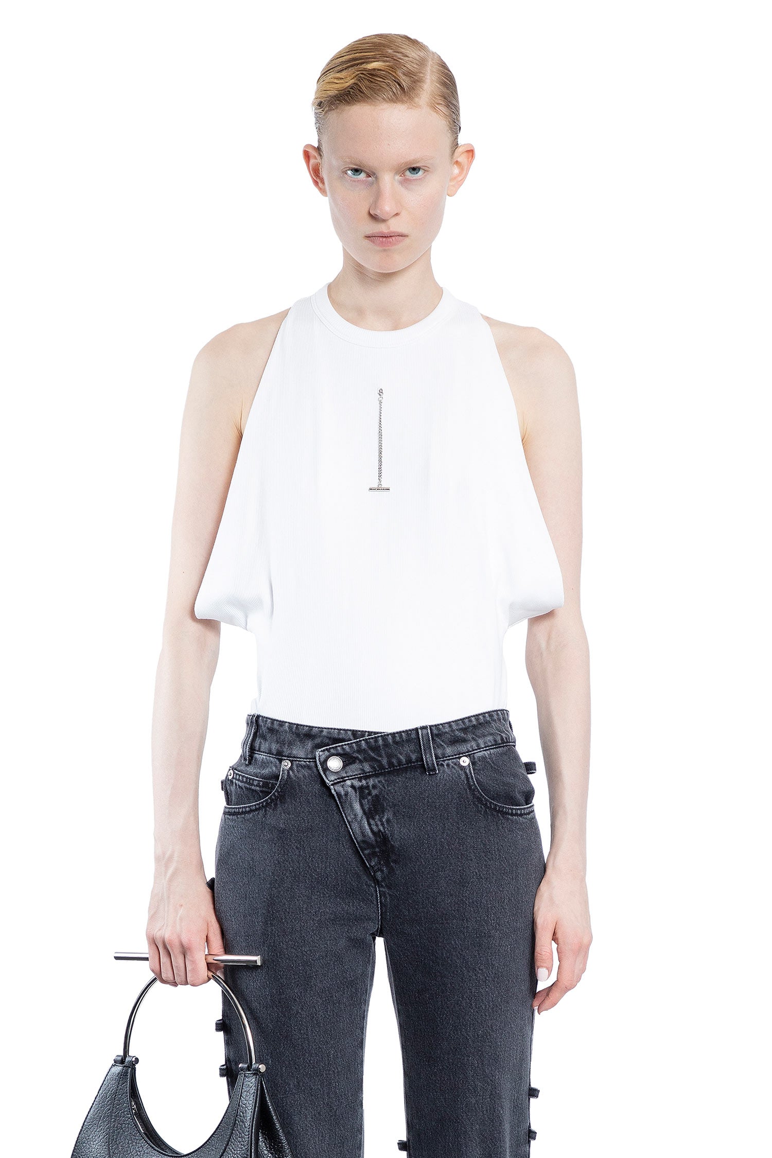 ALEXANDER MCQUEEN WOMAN WHITE T-SHIRTS & TANK TOPS