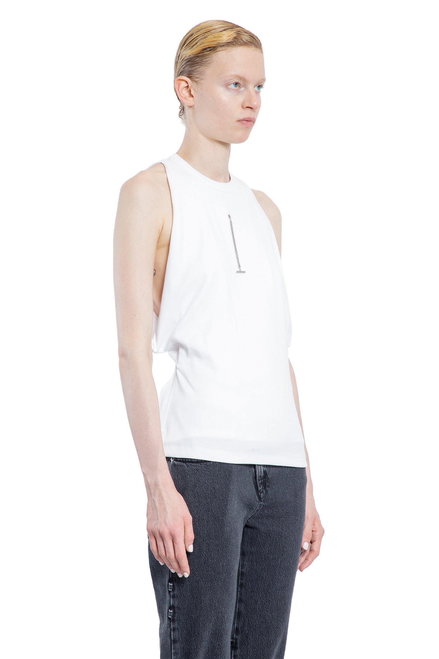 ALEXANDER MCQUEEN WOMAN WHITE T-SHIRTS & TANK TOPS