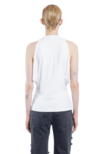 ALEXANDER MCQUEEN WOMAN WHITE T-SHIRTS & TANK TOPS