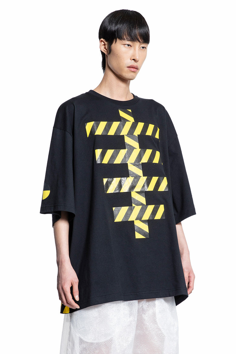 WALTER VAN BEIRENDONCK MAN BLACK T-SHIRTS & TANK TOPS