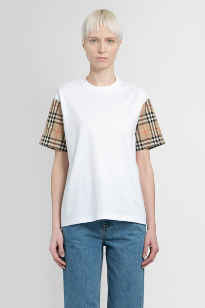 BURBERRY WOMAN WHITE T-SHIRTS & TANK TOPS