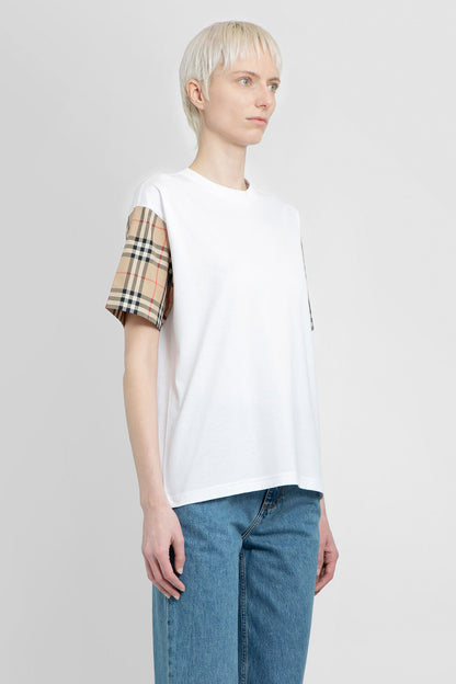 BURBERRY WOMAN WHITE T-SHIRTS & TANK TOPS