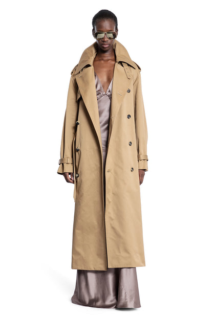 SAINT LAURENT WOMAN BEIGE COATS