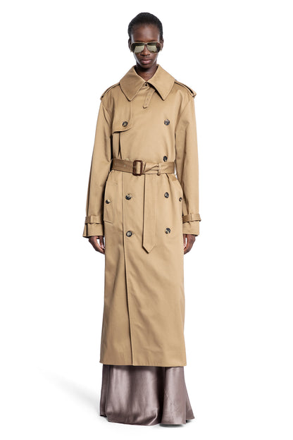 SAINT LAURENT WOMAN BEIGE COATS