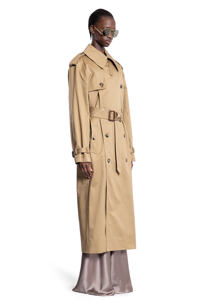 SAINT LAURENT WOMAN BEIGE COATS