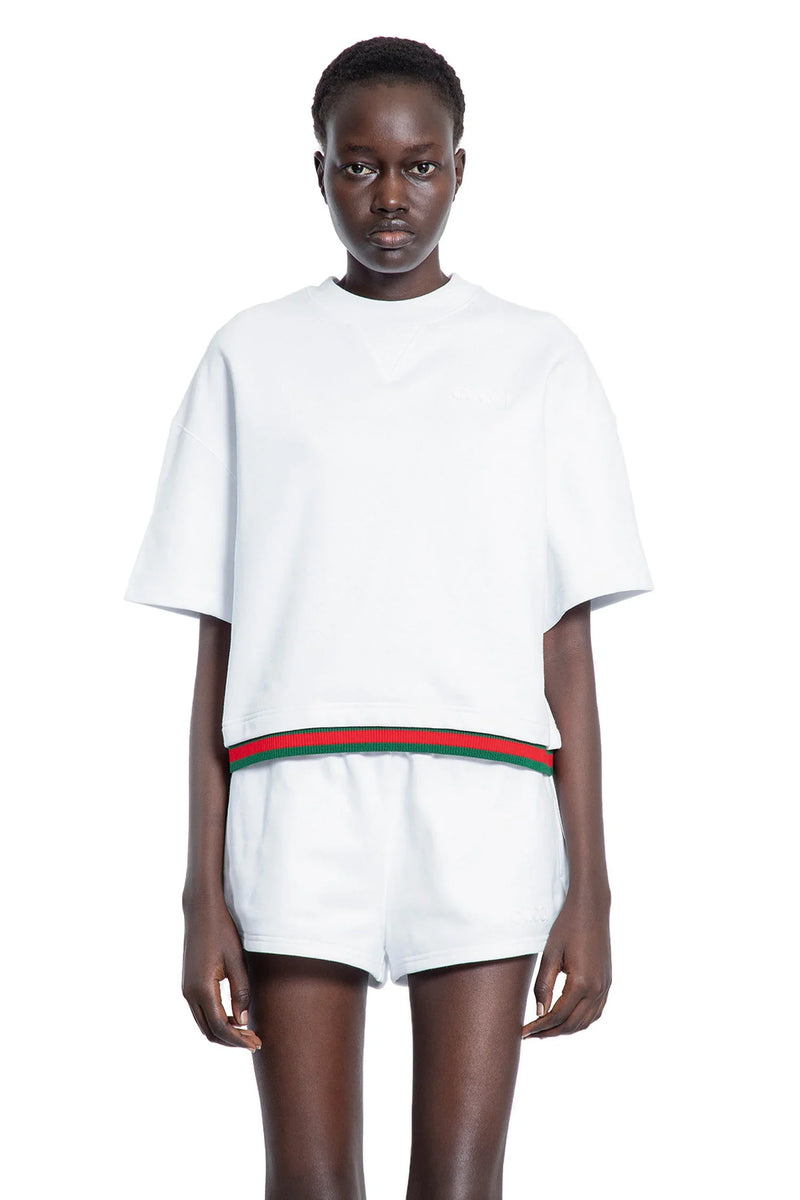 GUCCI GUCCI WOMAN WHITE T-SHIRTS & TANK TOPS woman
