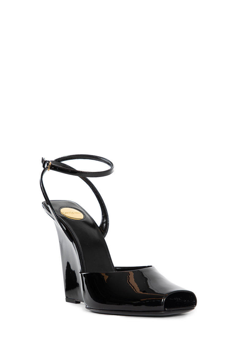 SAINT LAURENT WOMAN BLACK SANDALS & SLIDES