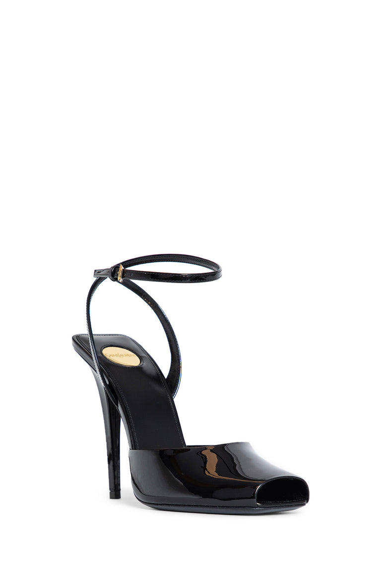 SAINT LAURENT WOMAN BLACK SANDALS & SLIDES