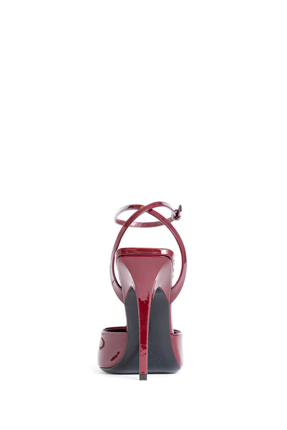 SAINT LAURENT WOMAN RED SANDALS & SLIDES