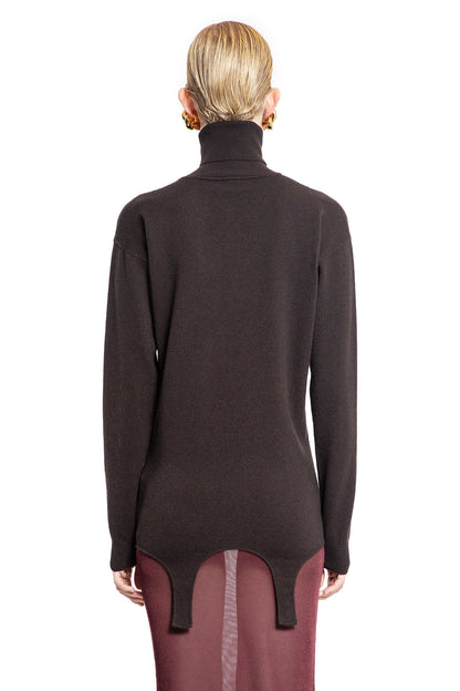 SAINT LAURENT WOMAN BROWN KNITWEAR