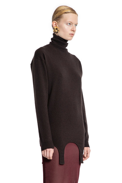 SAINT LAURENT WOMAN BROWN KNITWEAR