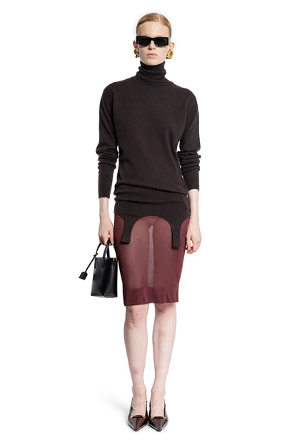 SAINT LAURENT WOMAN BROWN KNITWEAR