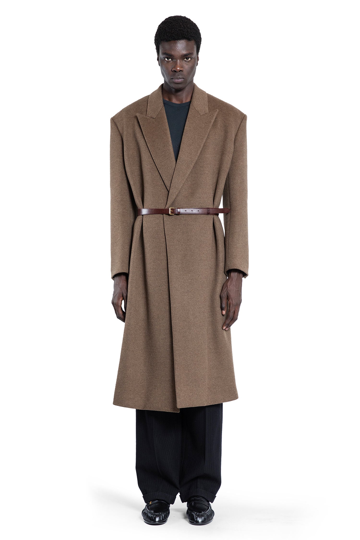 SAINT LAURENT MAN BROWN COATS