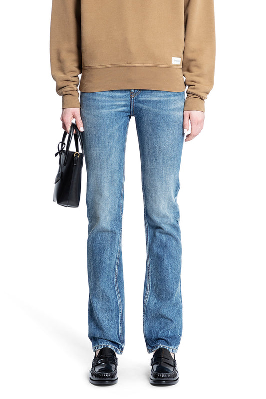 SAINT LAURENT WOMAN BLUE JEANS