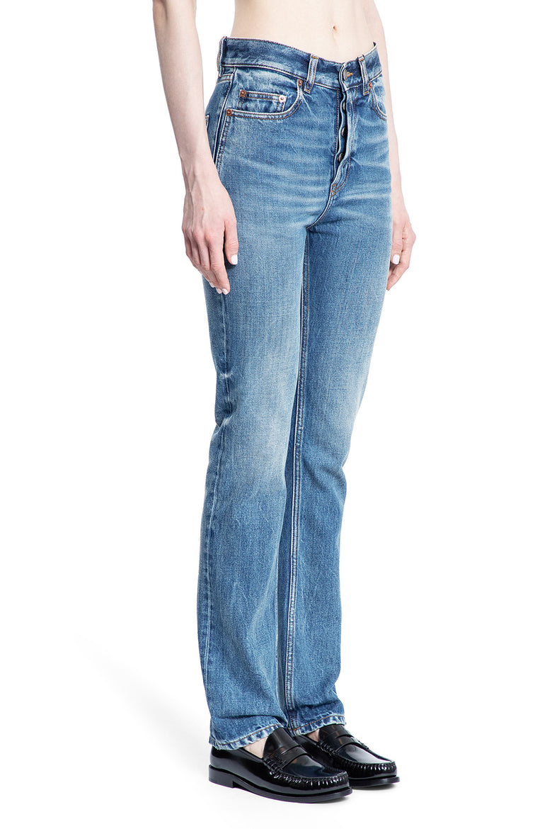 SAINT LAURENT WOMAN BLUE JEANS