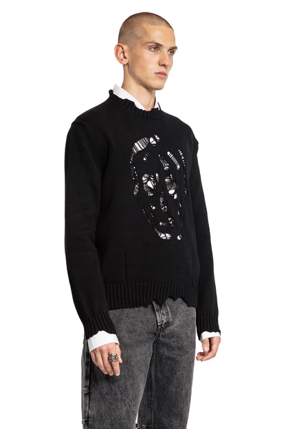 ALEXANDER MCQUEEN MAN BLACK KNITWEAR