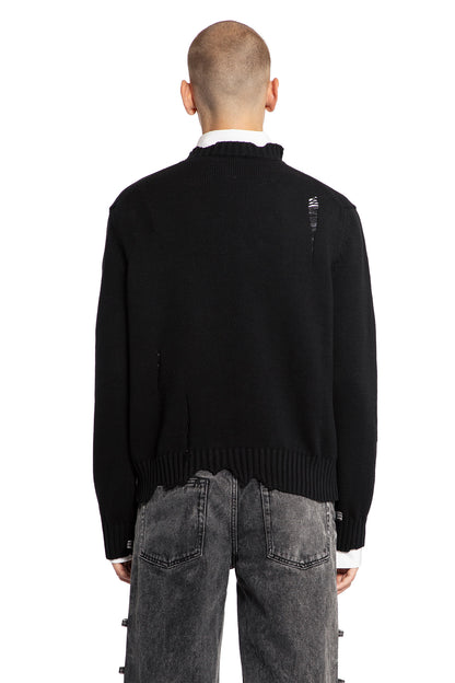 ALEXANDER MCQUEEN MAN BLACK KNITWEAR